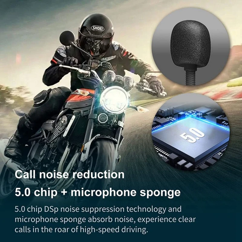 

Motorcycle Headset Bluetooth Helmet FM Radio Headphones Waterproof Wireless Music Player Handsfree Kit For Moto Riding