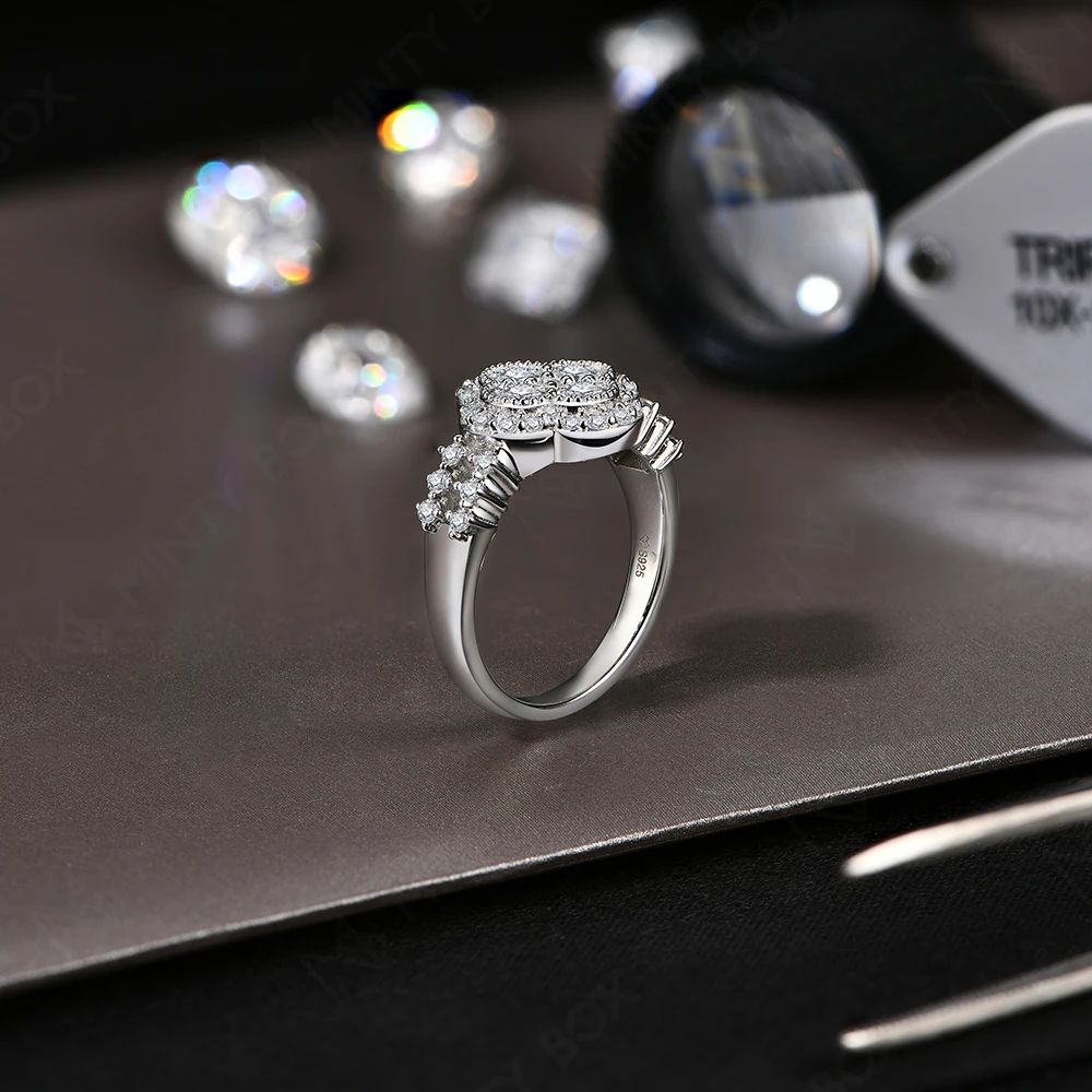 MINTYBOX-Anillo de diamante chapado en oro blanco de 18k 3