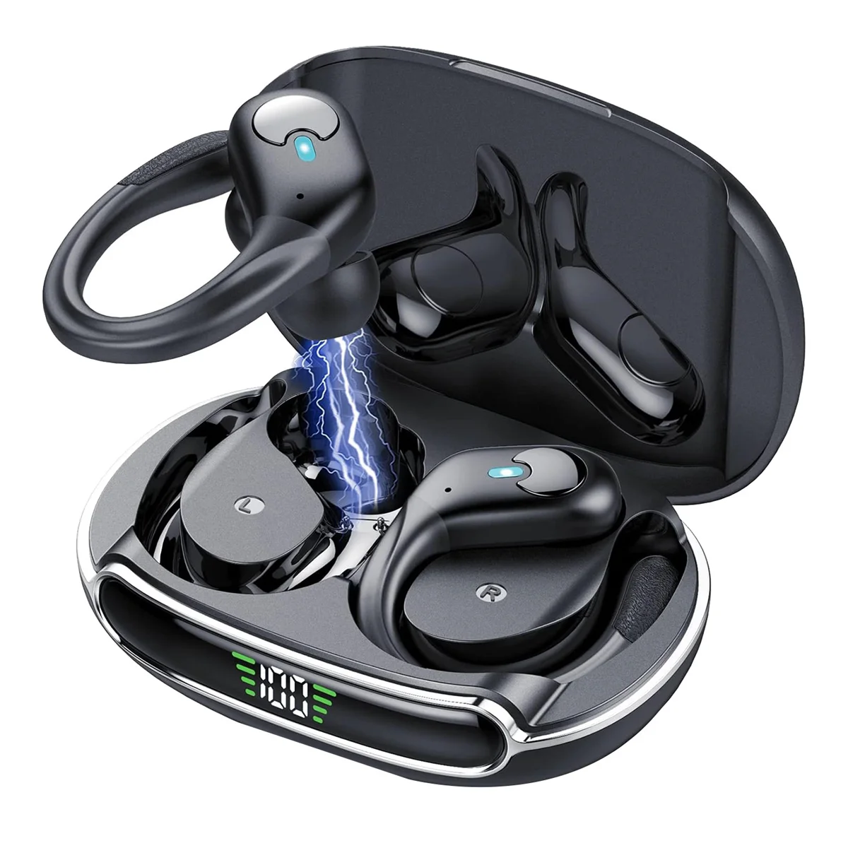 

Bluetooth 5.3 Headphones,IPX8 Waterproof Earbuds, ENC HD Call, In-Ear Headphones Wireless Deep Bass Sports Headphones