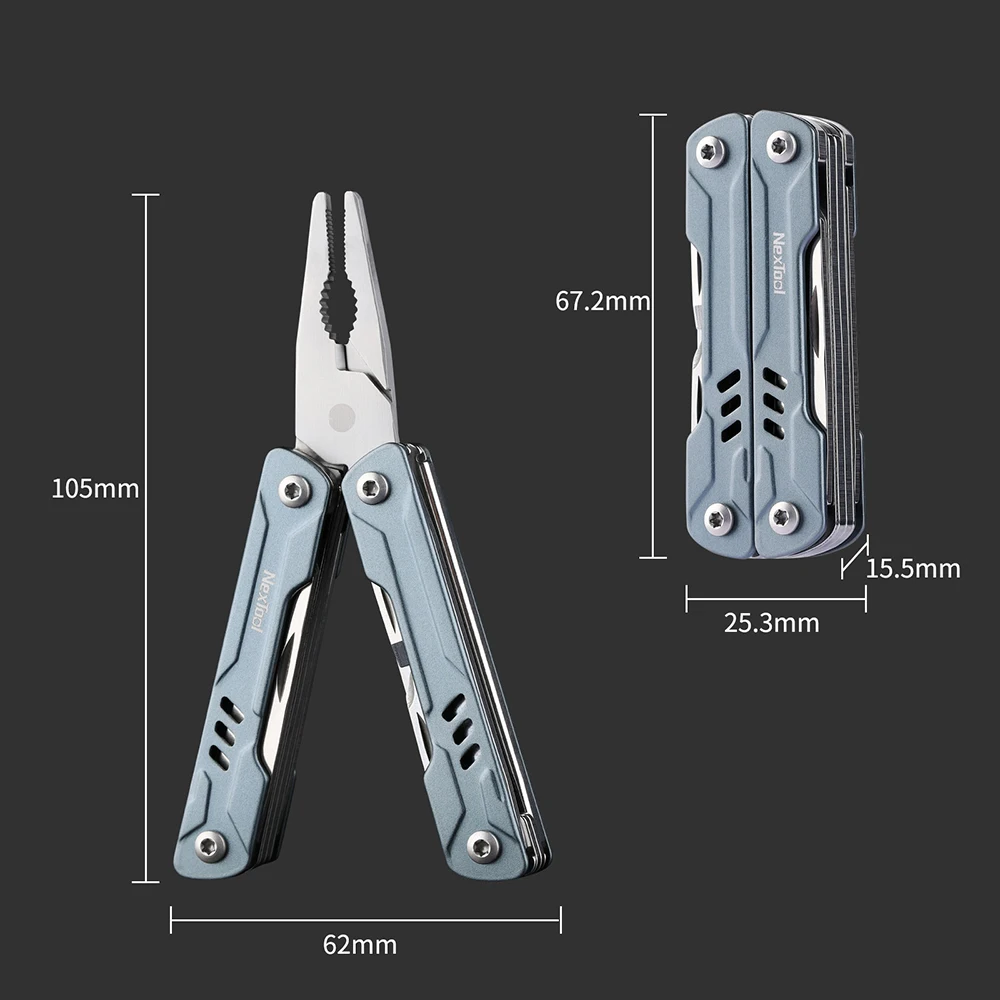 NexTool-미니 세일러 11 인 1 다기능 공구 플라이어 와이어 커터, 카드 핀 스크루 드라이버 가위 검색 병따개 나이프