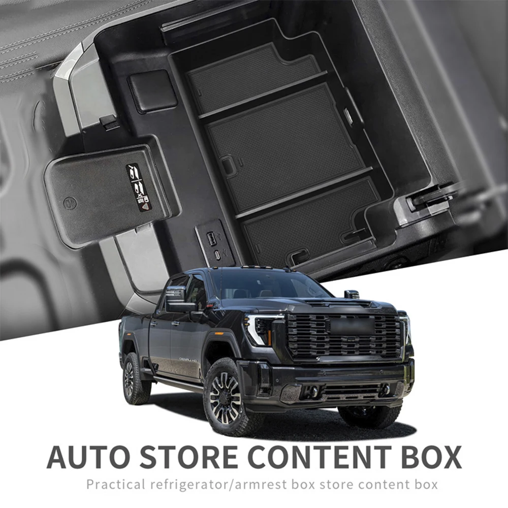 

Автомобильный центральный подлокотник, подходит для GMC Sierra 2022 2023 2024, подлокотник, контейнер для хранения для Chevy Silverado, контейнер для хранения, центральная консоль