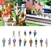 50/100pcs 1:87 HO Scale People Passengers Model Trains Architectural Painted Figurines Stand/Seat Pose Person Models 2