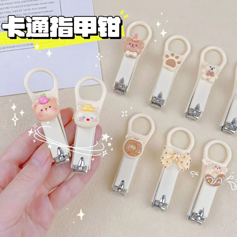 Nail Clipper Nail Care Kit Nail Trimmer Cute Cartoon Bear Cat Nail Clippers Cutter for Student Girls Beauty Household Nail Trimmer Scissors Baby Care Manicure Tool