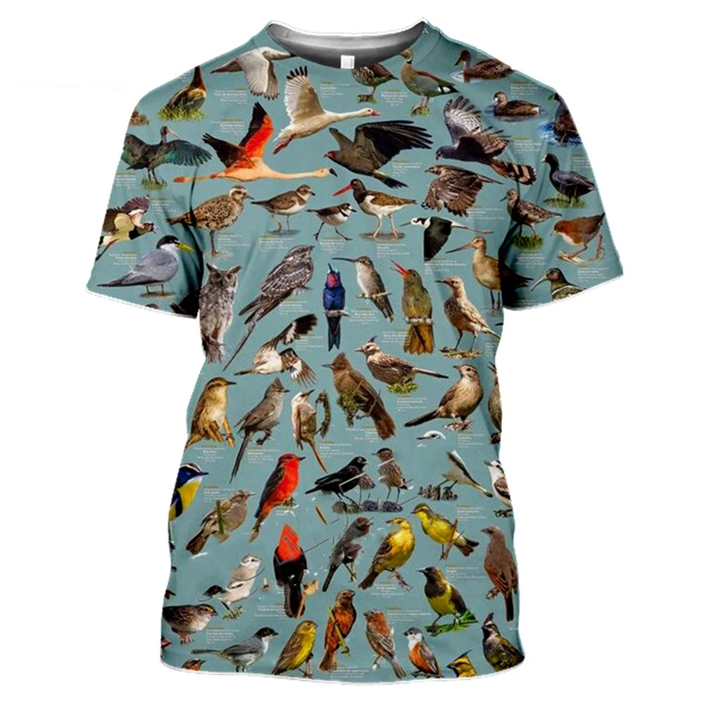 Summer Fashion All Kinds of Birds t shirt for men Fun Trend