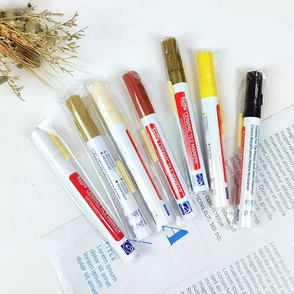 Grout Pen 1-10Pcs 10 Colors Waterproof Tile Floor Wall Grout Pen for Kitchen Bathroom Ceramic Seam Paint Gap Repair Tools