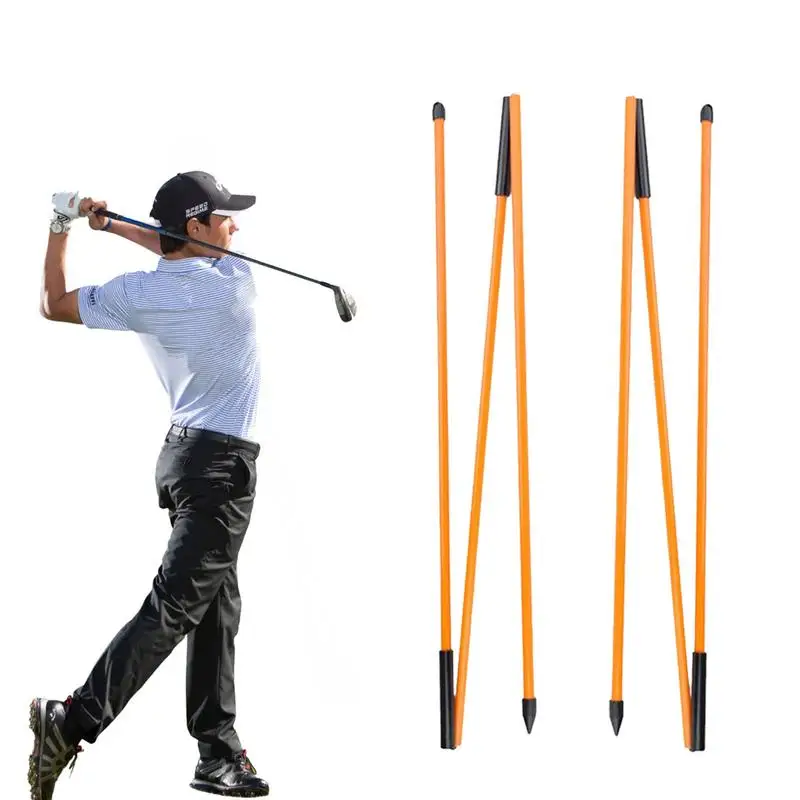 

Golf Swing Trainer Aid Golf Alignment Training Sticks, Collapsible Golf Practice Rods for Aiming Putting Full Swing, 2 Pack
