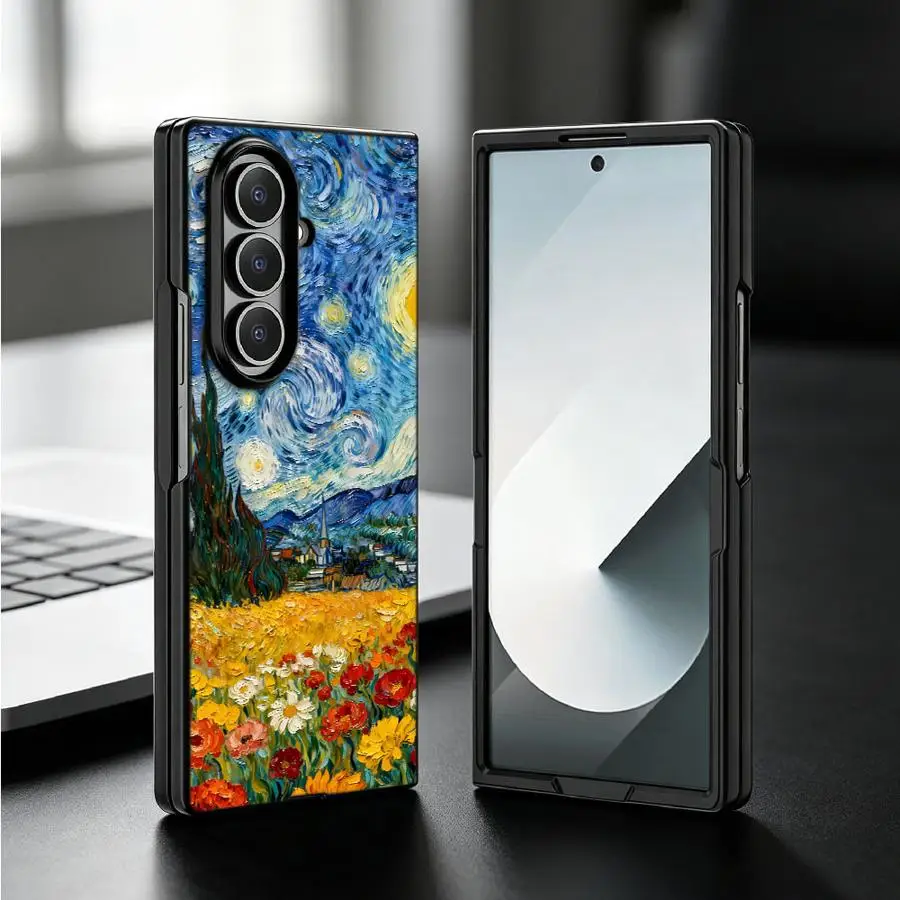 Van Gogh Starry Night Inspired Foldable Phone Case Cover
