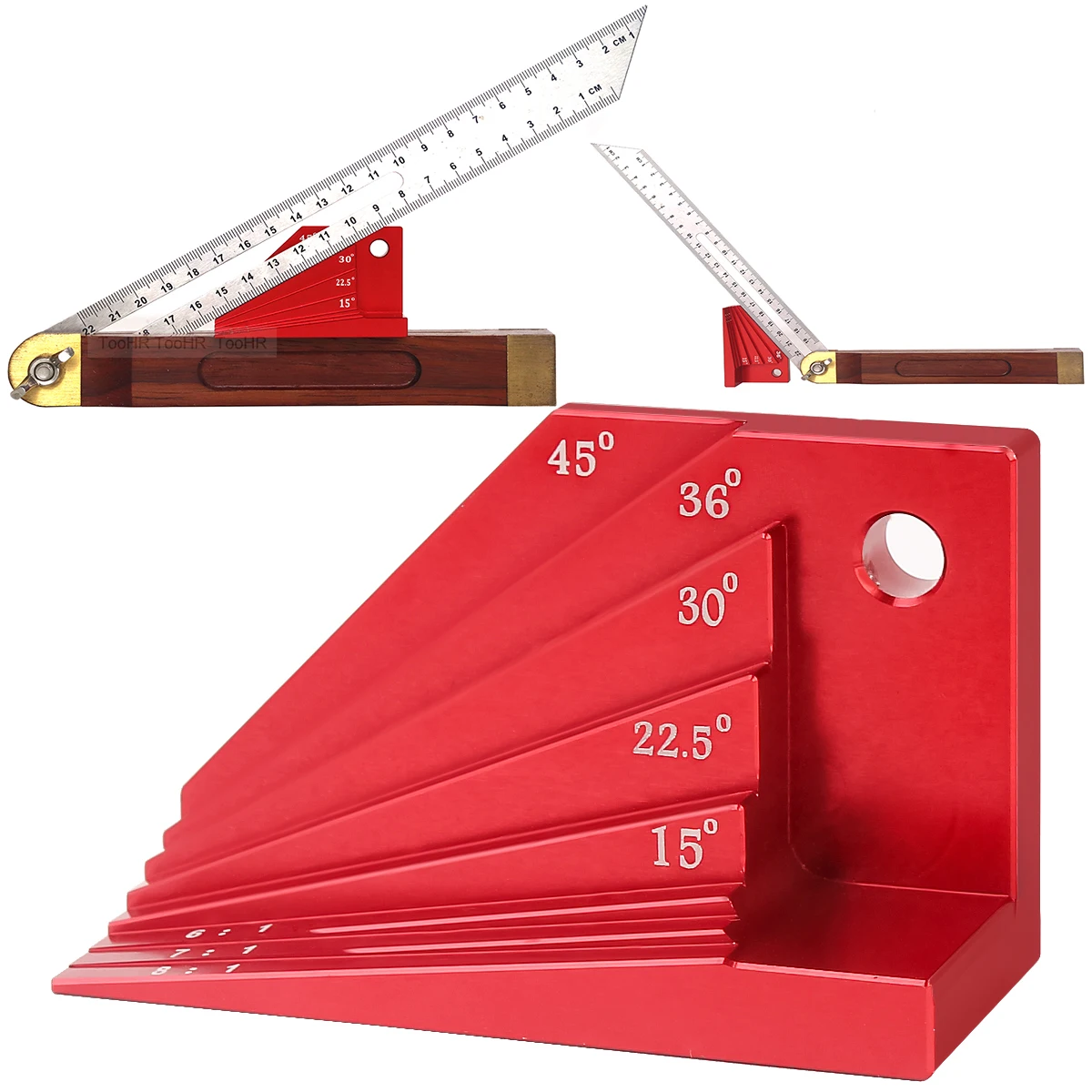 T Bevel Block Gauge Aluminum Alloy Measuring Block Angle Finder for Protractor Carpenter