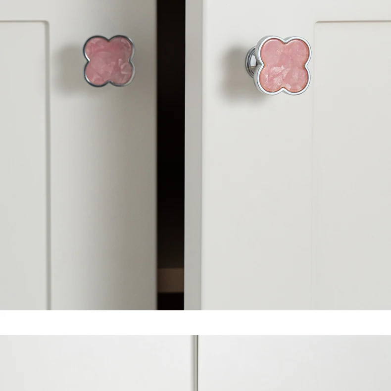 kitchen cabinet brass knob clover design gold finish