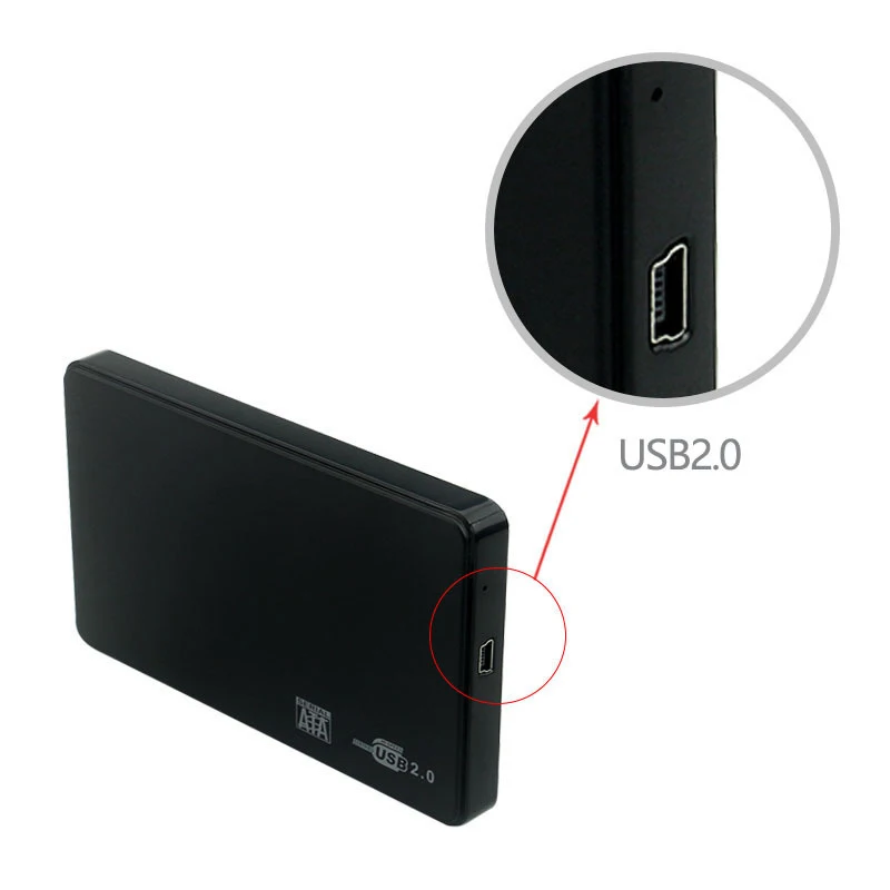 4Pcs USB 2.0 HDD External Hard Drive Case 2.5 Inch SATA Enclosure SSD High Speed Transmission Support Window Mac Android