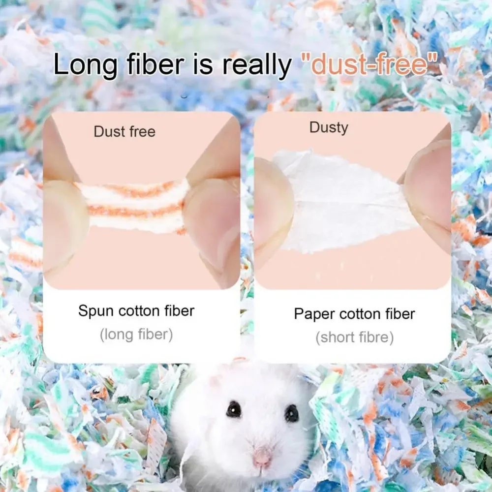 300g/Bag Hamster Filler Colorful Absorbs Water Quickly Deodorant Dust-free Fiber Filler Small Pet House Padding for Cage