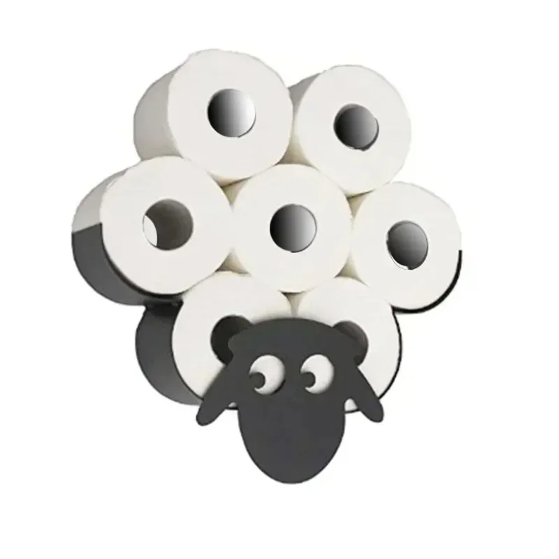 Toilet paper holder Paper towel rack Bathroom organizer shelf Steel Toilet Paper Holder Bathroom Wall Decoration Moun Kitchen Paper Shelf Storage Sheep Owl Towel Roll Shelf