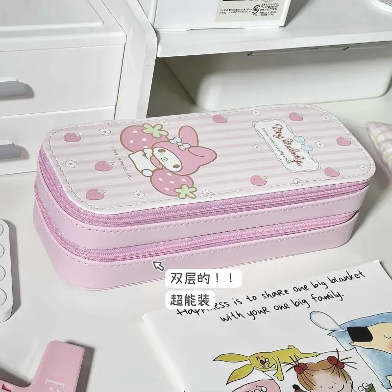

Sanrio New Kawaii Hello Kitty Pencil Case Anime Cute Cartoon My Melody Large Capacity Storage Box Pencil Case Cosmetic Box Toy