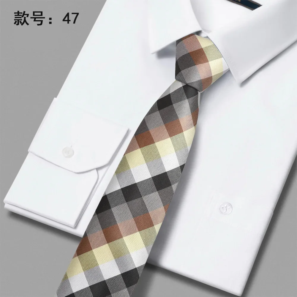 New Polyester Silk 6cm Tie Men Business Leisure Polyester Silk Business Casual Tie