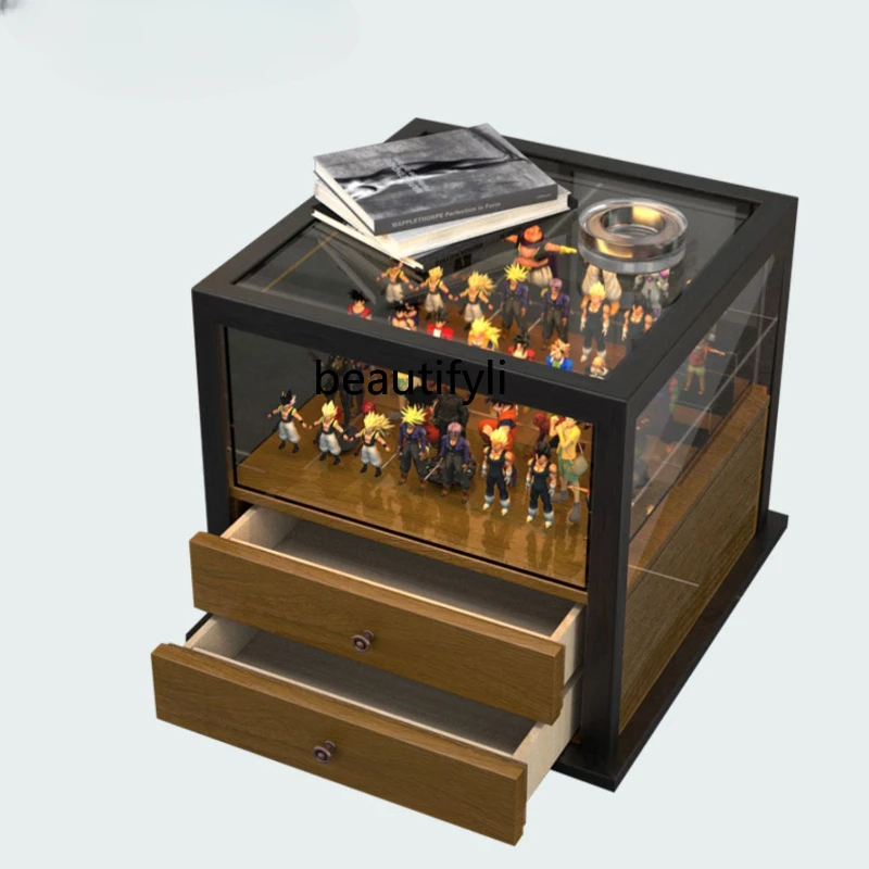 

Modern Light Luxury Glass Side Table Living Room Storage Versatile Creative Storage Side Cabinet