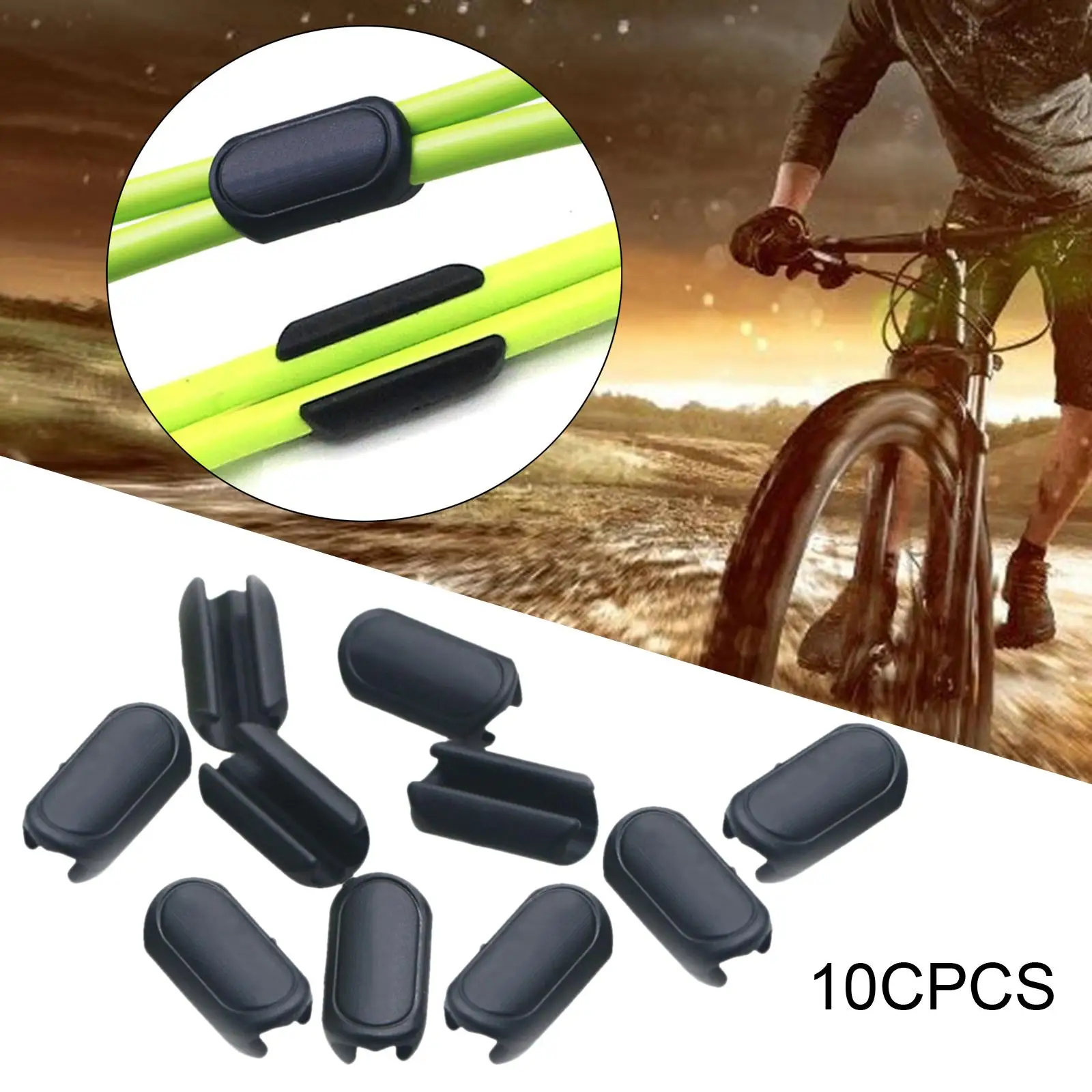 Set of 10 Bike Bike Cable Clips Housing Hose Guide Clamps, Frame Buckle