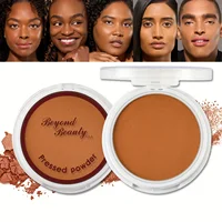 Wheat Bronzing Powder for Dark Skin, Matte Finish, Sweatproof & Oil Dark Foundation Concealer, Powder Puff And Mirror 1