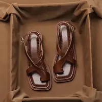 Sandales pour femmes style rétro français à bout carré et boucle 2026 – Confortables, semelle souple, simples et polyvalentes 1