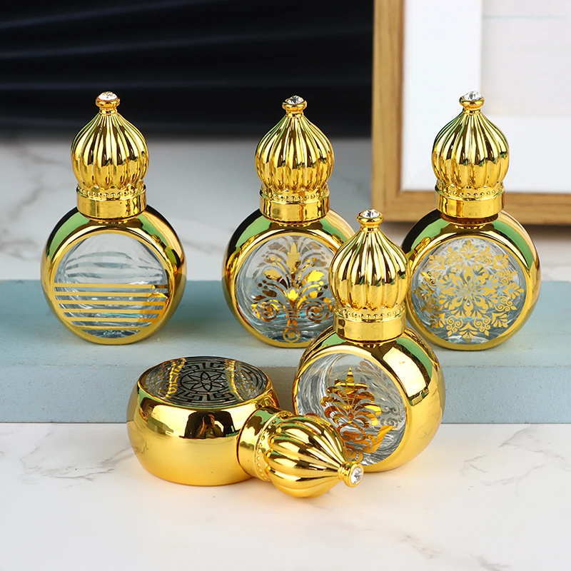10 ml luxuriöse goldene Rollerflasche für ätherische Öle, nachfüllbare Parfümflasche, Glas-Roll-On-Flasche für ätherische Öle, Kosmetikbehälter – Detail 4