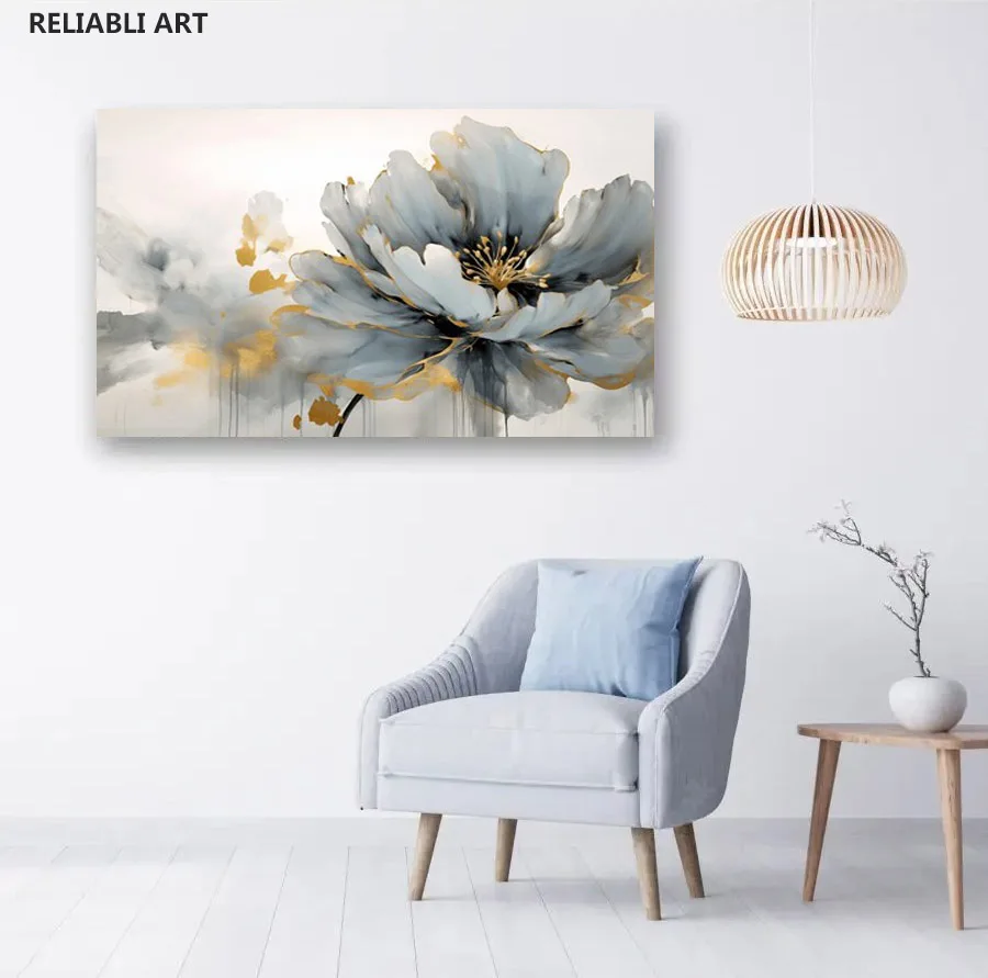 Pintura em Tela Flor Copo de Leite: A Escolha Perfeita para Quem Busca  Sofisticação Minimalista no Ambiente, image size:900x891