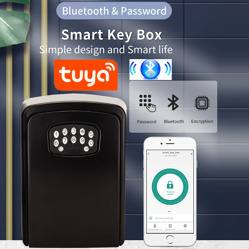 TUYA Key Lock Smart Bluetooth APP Key Lock Box Wall Mount Key Safe Wireless Dynamic Password