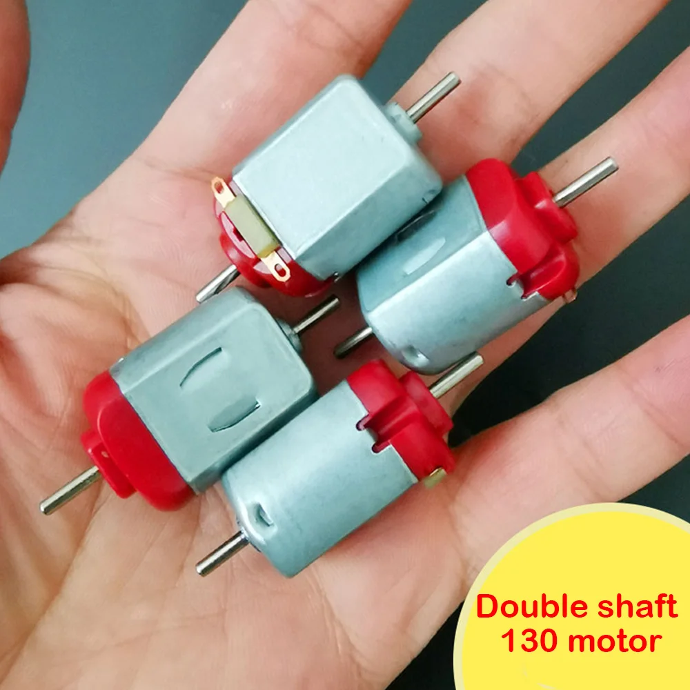 4Pcs/Lot Mini 130 Electric Motor Dc 3V 5V 6V 3V 12000Rpm High Speed Dual Shaft Engine Motor Small Fan Rc Boat Toy Car Model