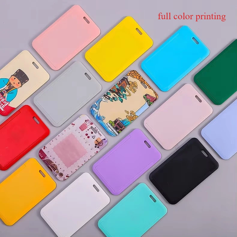 20PCS 무료 사용자 정의 ID 배지 홀더 로고/그림 다채로운 인쇄 하드 카드 슬리브 양면 인쇄