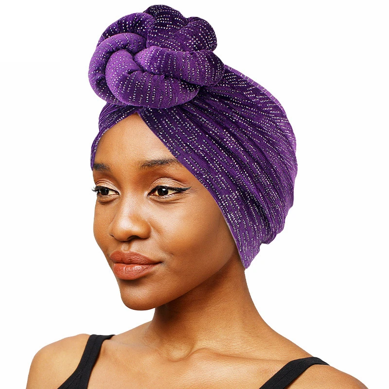 

New Women Velvet Rhinestone Large Flower Stretch Turban Hat Headwrap Bonnet Hat Top Knot Head Wraps Muslim Hijab Hat Head Cover