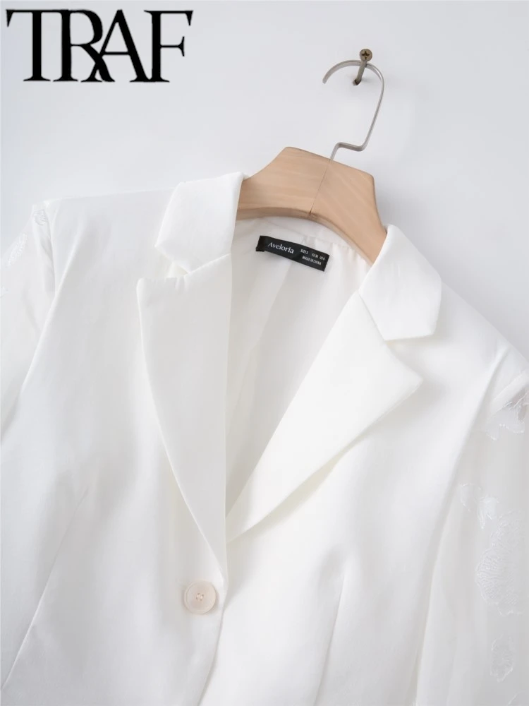 سترة نسائية من قماش الجاكار الرقيق من TRAF ROBE Y2...