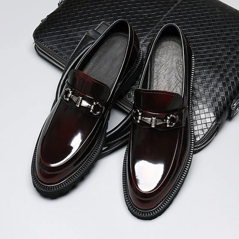Men Leather Slip On Business Dress Shoes D379