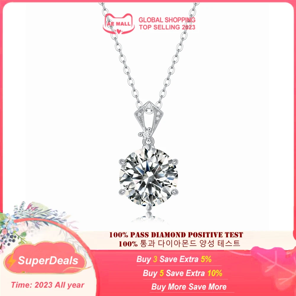 

IsRabbit 18K Gold Plated 14MM 10CT FL D Moissanite Diamond Anniversary Pendant Necklace 925 Sterling Silver Jewelry DropShipping