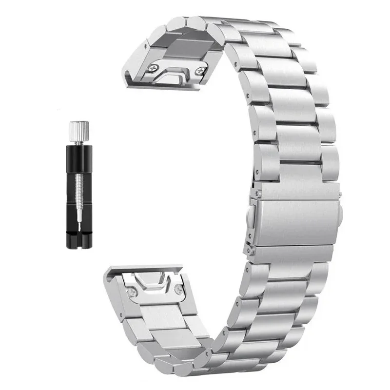 Premium Stainless Steel Watch Strap - Sleek Metal Band with QuickFit Adjustment