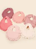 Offre spéciale enfants bavoir ensemble coton mousseline enfant en bas âge bébé confort salive couleur Dorp forme serviette solide avec bouton enfant bavoirs 2