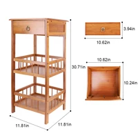 2-уровневая прикроватная тумбочка, бамбуковый диван, журнальный столик с выдвижным ящиком, полка для хранения растений — изображение 3