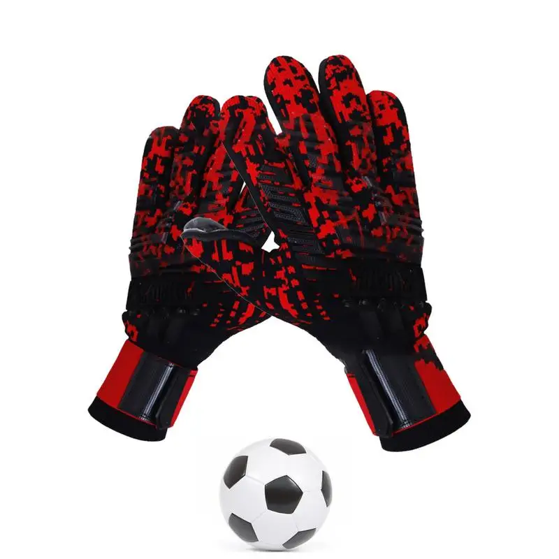 

Goalie Gloves Anti-Slip Latex Youth Soccer Goalie Gloves With Finger Spine Protection Kids Youth Goal Keeper Field Player Gloves