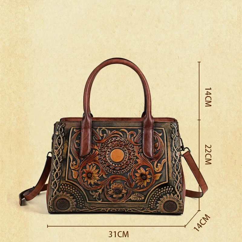 MOTAORA Embossed Luxury Designer Leather Bags Women's Handbags Trend 2024 New Handmade Vintage Handbag Women Shoulder Bag Female