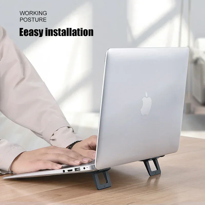 휴대용 미니 노트북 홀더 냉각 접이식 보이지 않는 데스크탑 안티 슬립 스탠드 MacBook Air Pro 갤럭시 탭 북 HP i7RTX4050