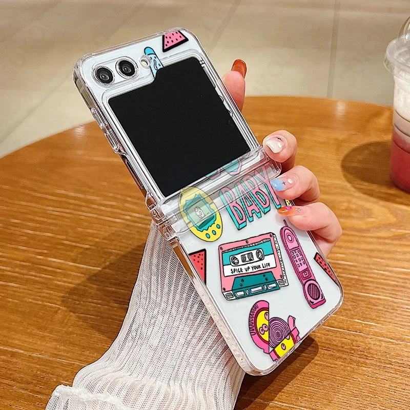 Creative Personalized Hard Clear Folding Case - Fashionable and Durable Protective Cover