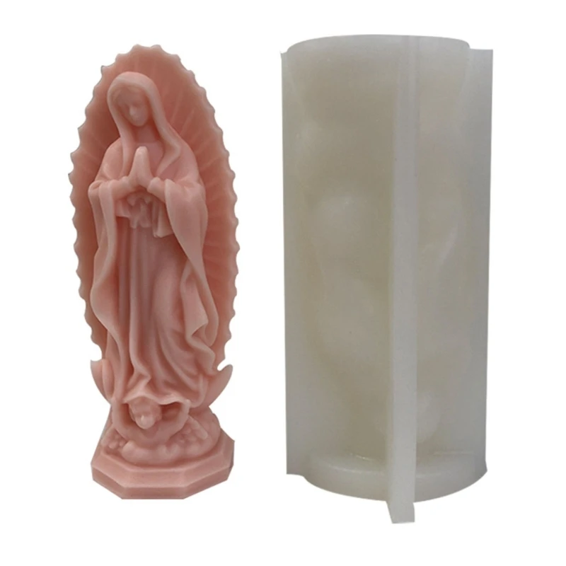 

Beautiful Scented Candle Resin Molds 3D Santa Maria Cake Mold Home Ornament A0KF