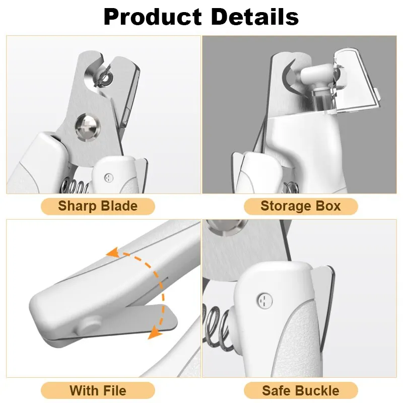 Pet Nail Clippers with Light for Dogs and Cats Rechargeable Easy and Safe Trimming with Precision Blades LED Light Pets Foot Trimmer