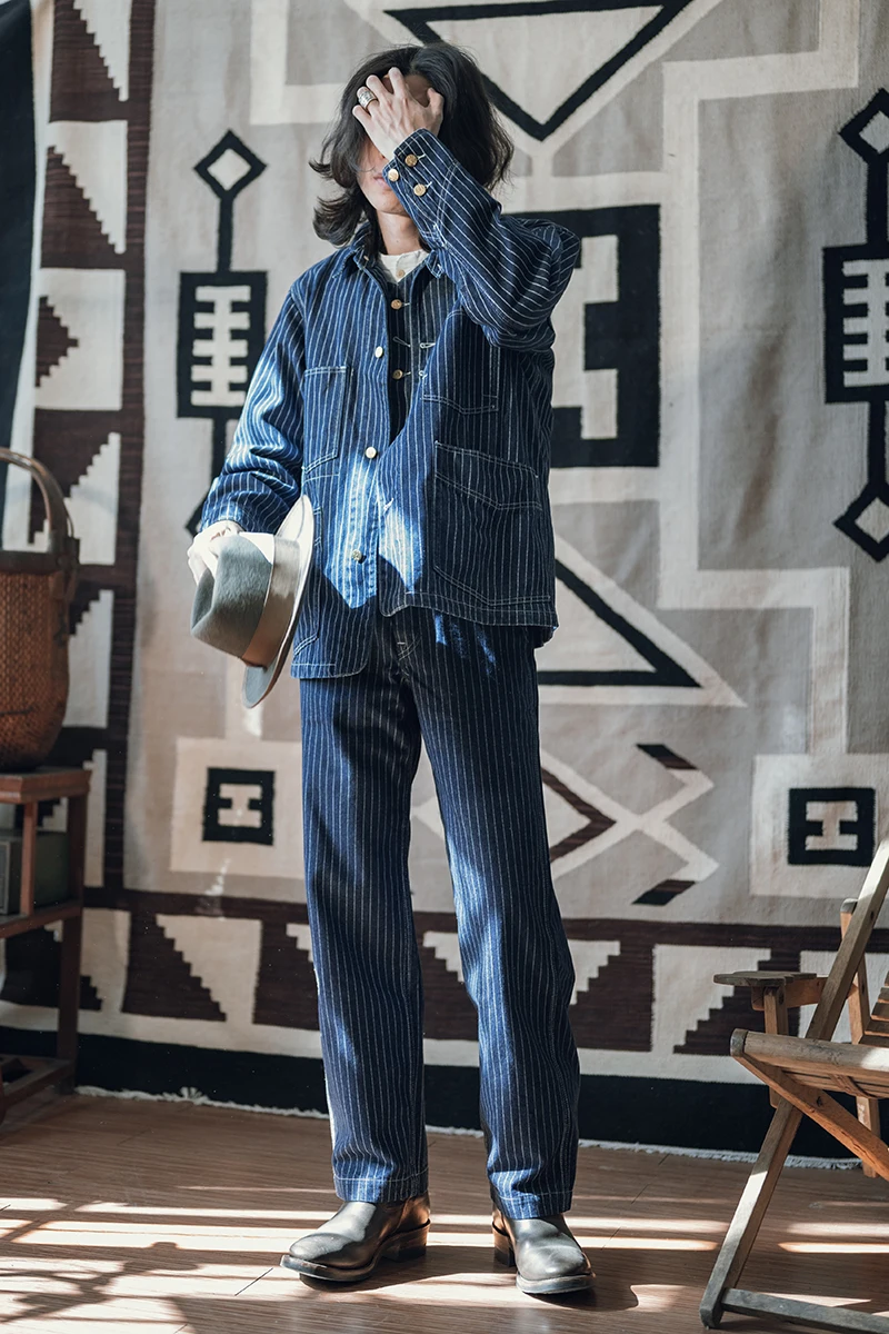 Non Stock 12oz Wabash Chore Jacket Vintage Mens Railroad Stripe