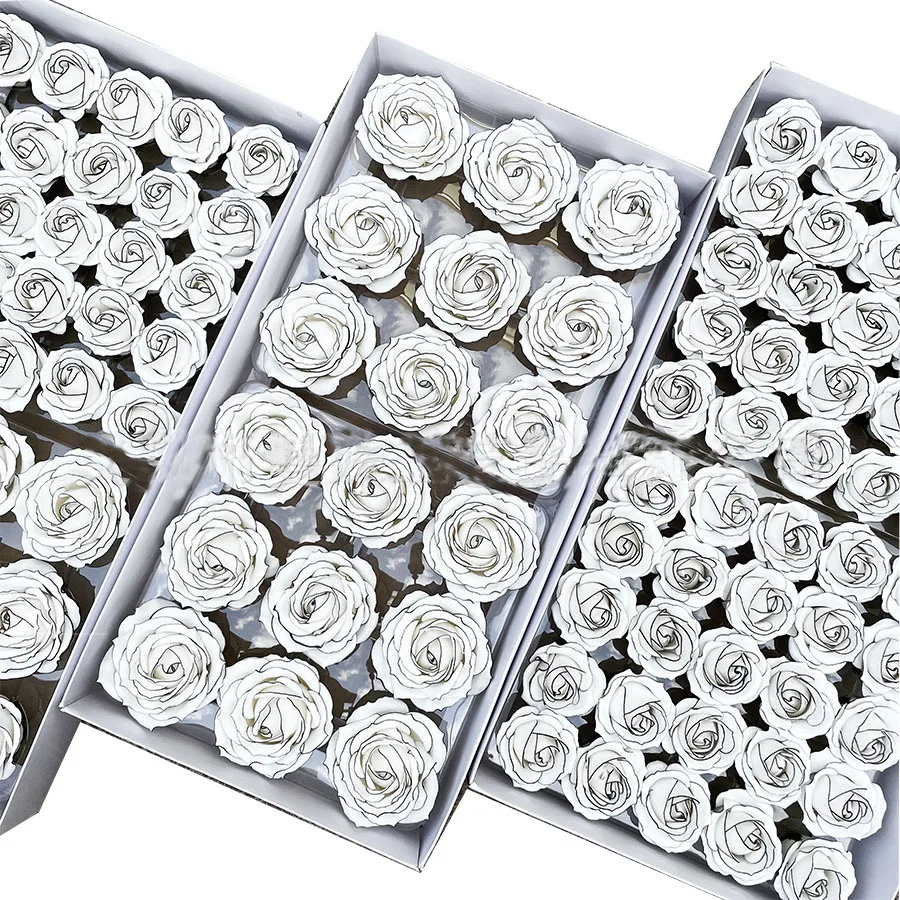 10/50pcs Black edge Refined Soap roses artificial roses with base eternal flowers bouquet gift for Mother