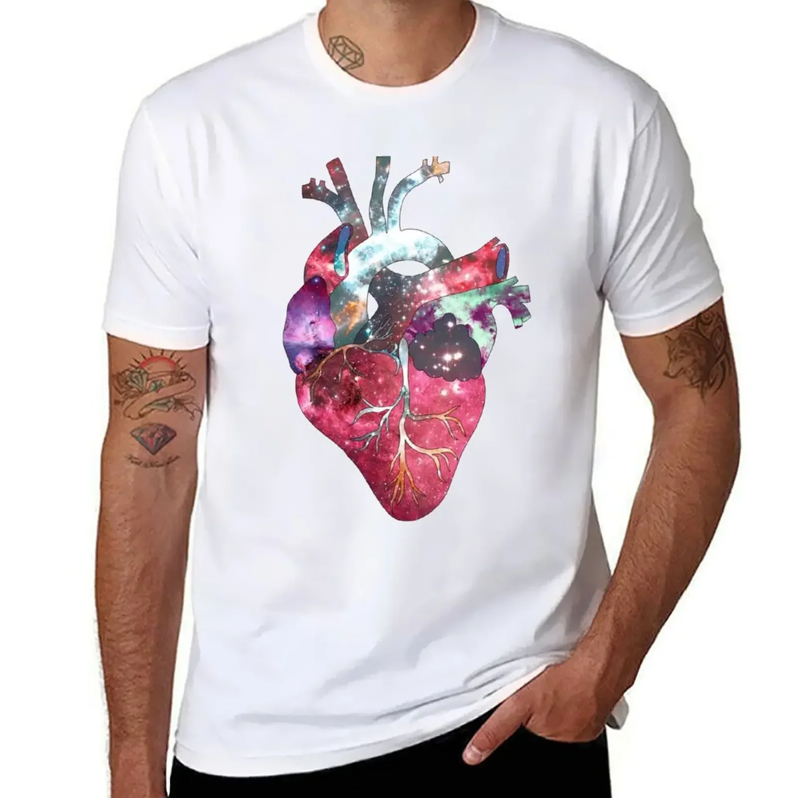 Superstar Heart (On Grey) T-Shirt Summer Top Hippie Clothes Top Mens T Shirt Graphic