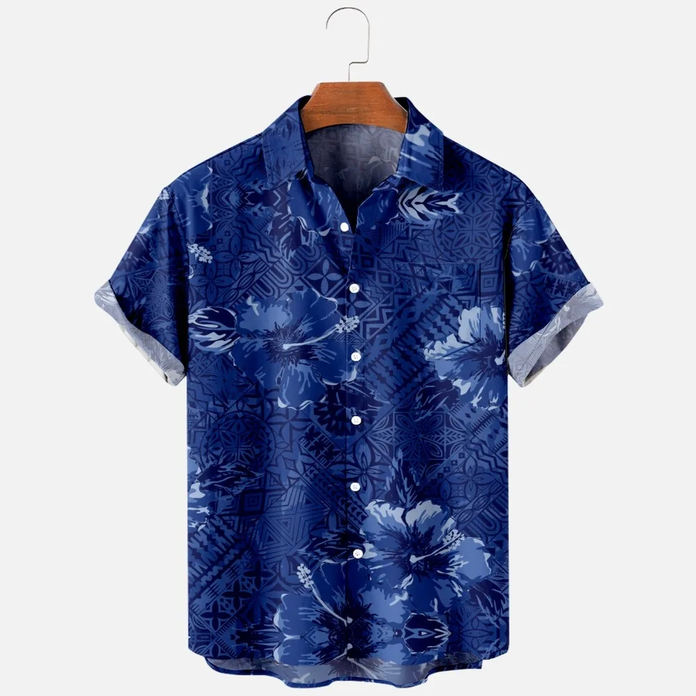 Men's Fashion Summer T-Shirts Hawaiian 3d Print Cozy Casual One Button Shirts Short Sleeve Beach Oversized Shirts 6