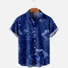 Men's Fashion Summer T-Shirts Hawaiian 3d Print Cozy Casual One Button Shirts Short Sleeve Beach Oversized Shirts 6
