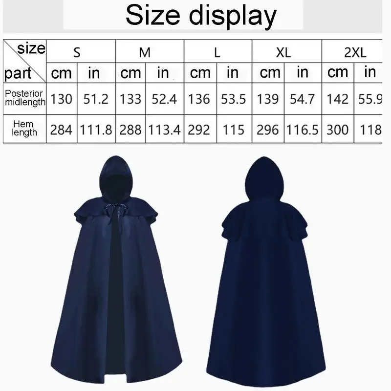 Hooded Cloak Unisex Halloween Cape With Hood Black Hooded Witch Wizard Vampire Cape For Stage Masquerade Artistic Photo