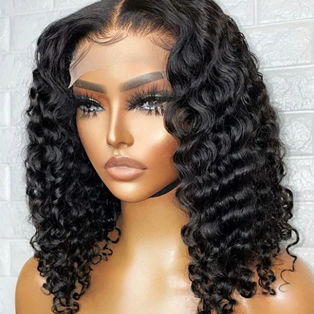 

Deep Wave Human Hair Wig Short Bob Human Hair Wigs 4x4 Closure Human Hair Wig Wear And Go Glueless Human Hair Wig Glueless Bob