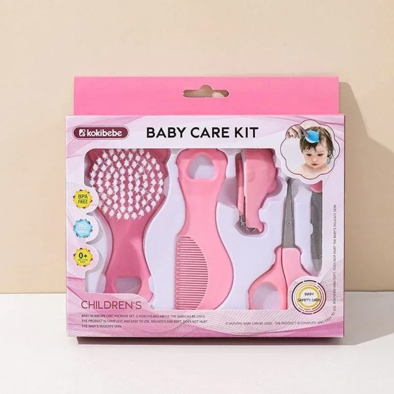 Infant Comb 5 Piece Bristle Soft Grooming Set Cartoon Design Gentle Hair Brush Safe Baby Care Essential Kit