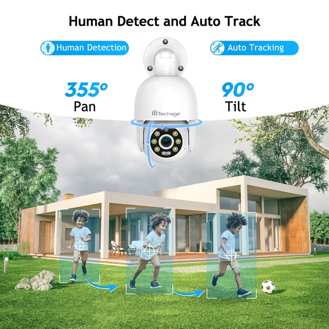 Techage HD 5MP POE IP Camera Smart AI Security Camera Outdoor Waterproof Two Way Audio For CCTV Video Surveillance NVR Kit - Image 2