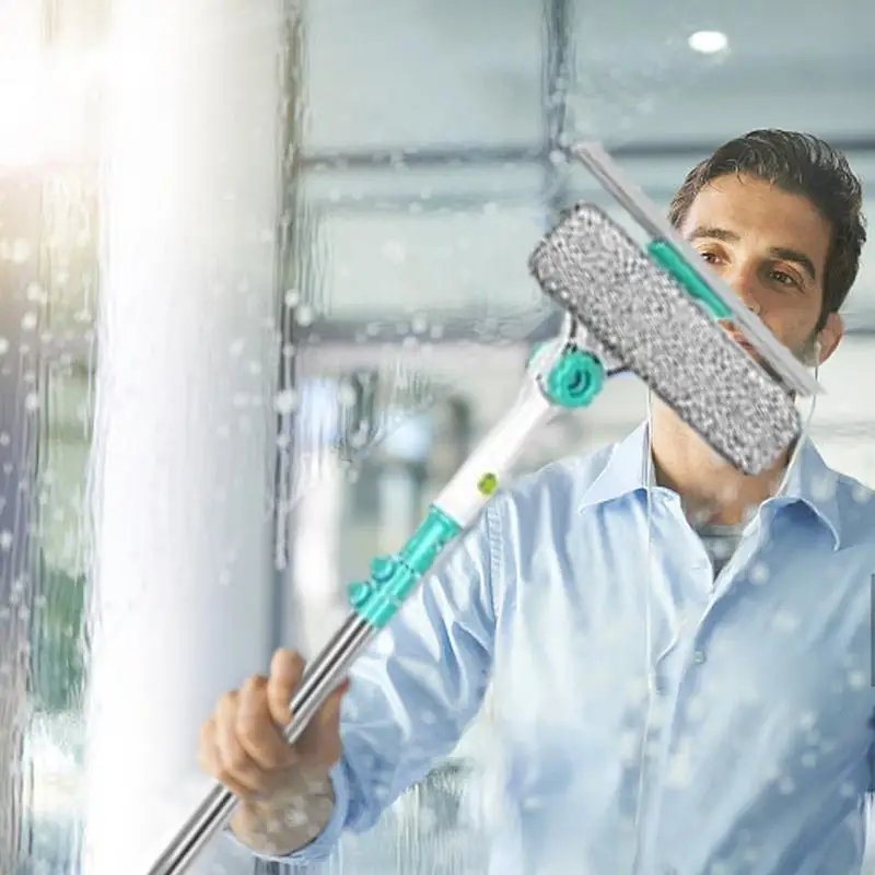 U-shaped window cleaner Extendable Window Glass Cleaning Outdoor Glass Wet Scraper Double Sided Cleaning Washing Dust Cleaner